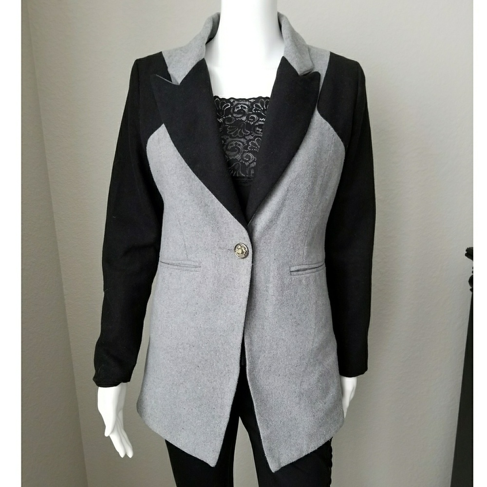 BOGO Black /Gray felt look jacket